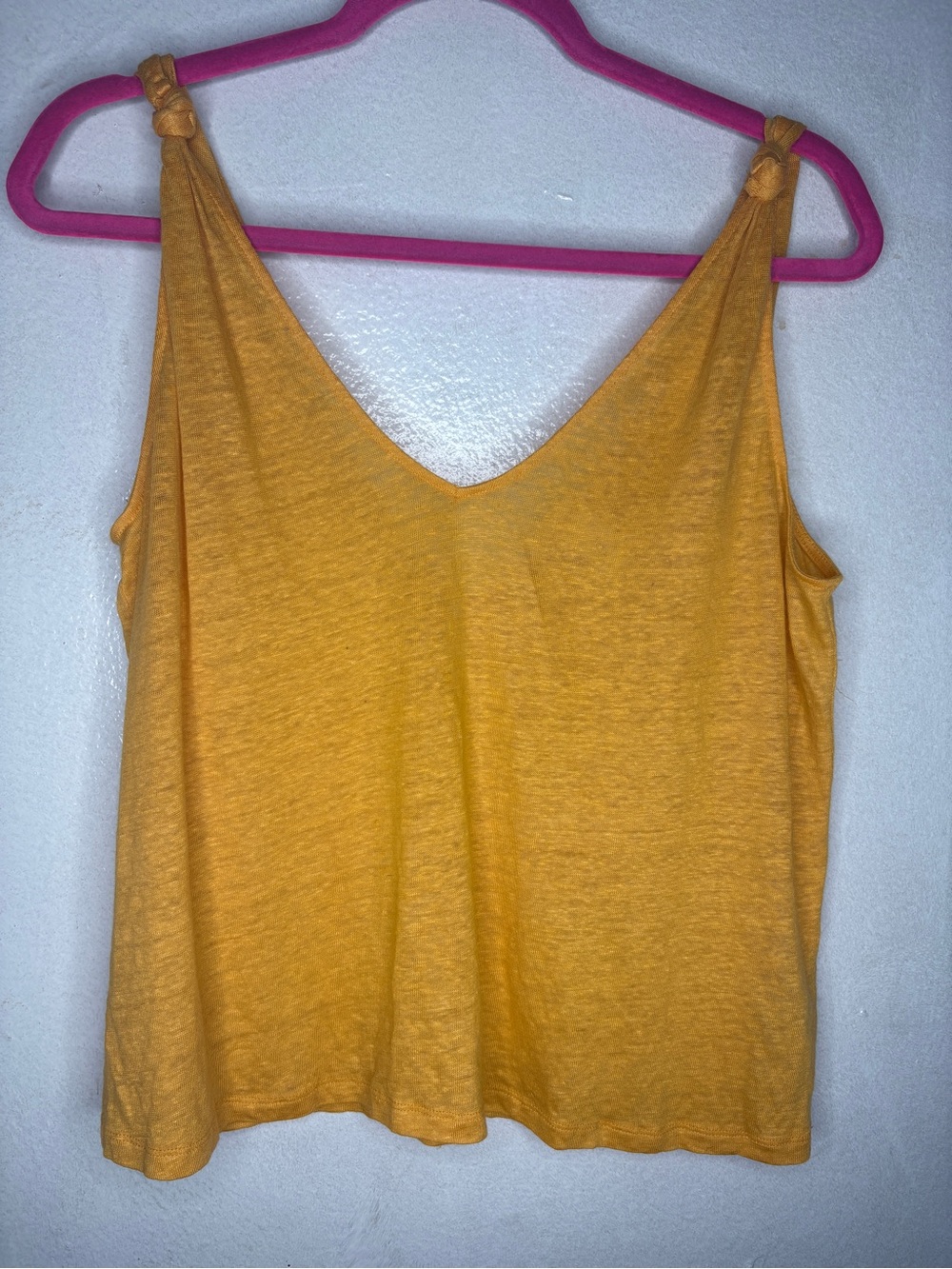 Women’s Yellow Knot Strap Tank Top
